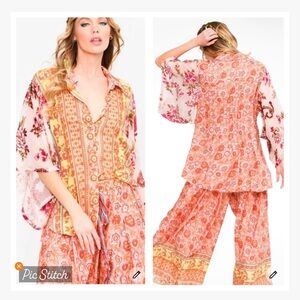 Aratta Silent Journey Roses Kimono Sleeve Shirt